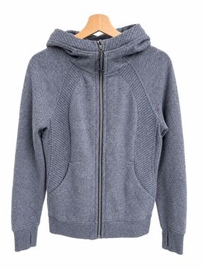 Lululemon Scuba Hoodie III Full Zip Gray Blue Thumbhole Jacket Women’s Size 4